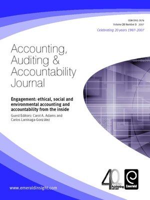 cover image of Accounting, Auditing & Accountability Journal, Volume 20, Issue 3